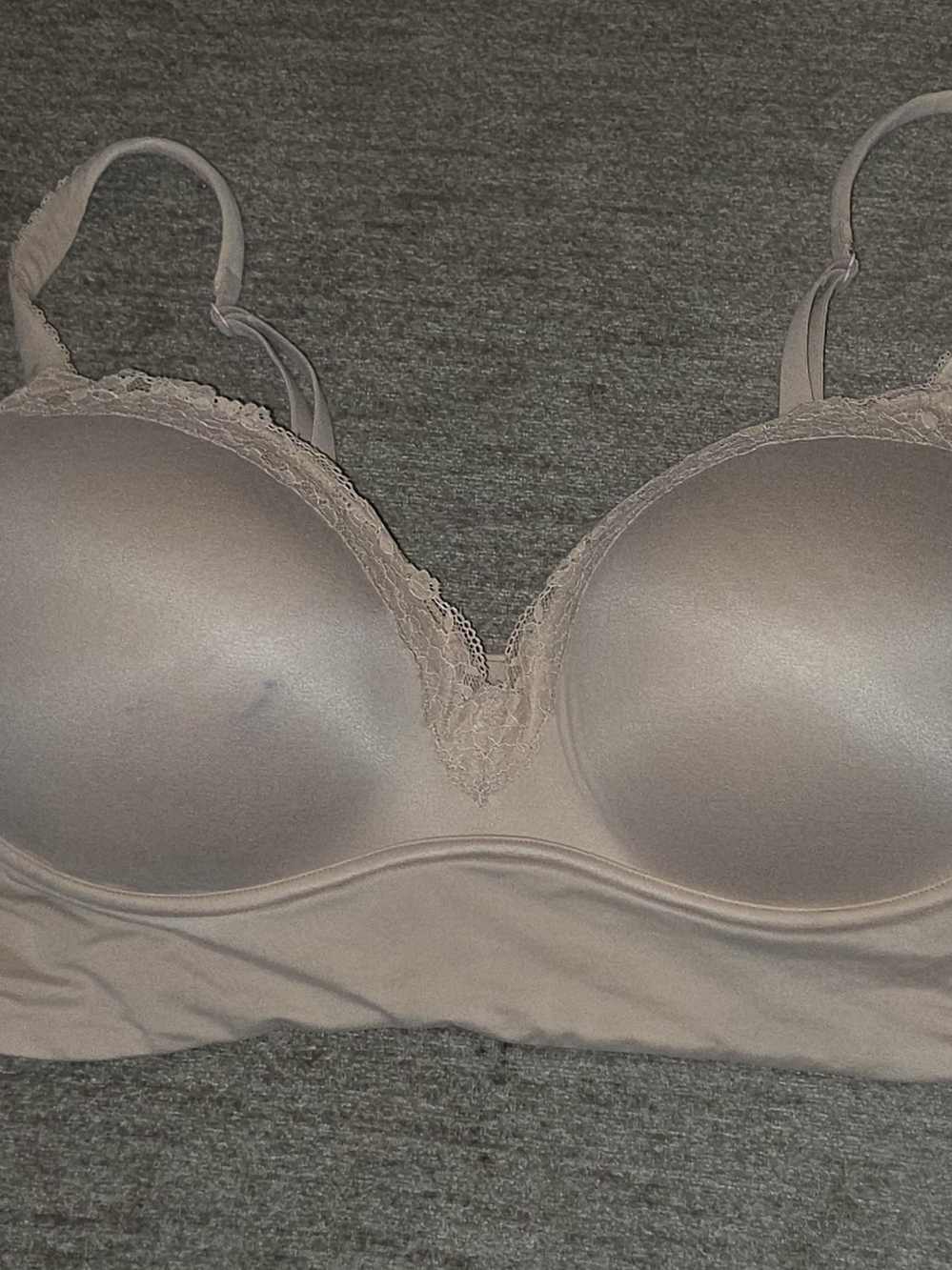 Victoria's Secret Smooth Lace-Trim T-Shirt Bra in Beige 38DD
